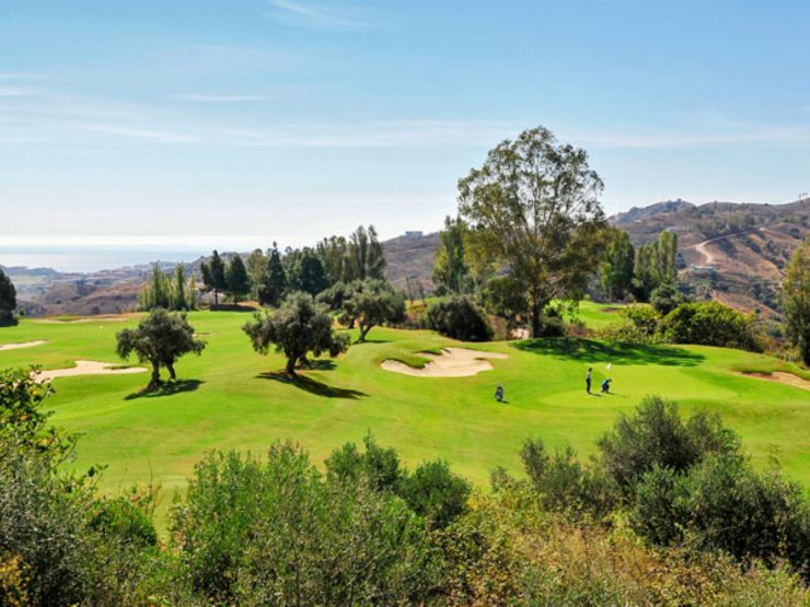 Beautiful sea and mountain views from the green La Cala Golf Course at La Cala Golf Hotel & Spa, Mijas Costa