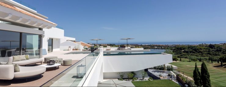 Panoramic sea view from Los Flamingos 16, villa project of Bemont Marbella