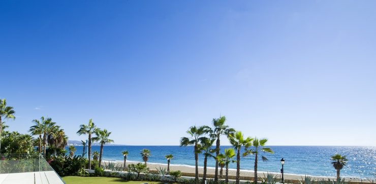 Panoramic sea views seen from a luxury villa in Marbella Golden Mile, Spain