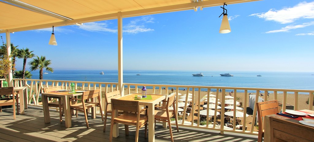 Beautiful sea views from Salduna Beach Club, Costa del Sol, Spain