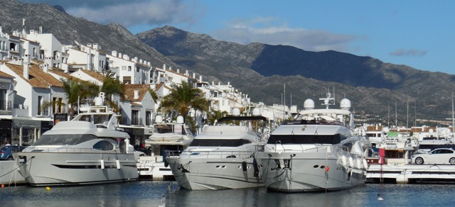 Puerto Banús marina and its luxury yachts
